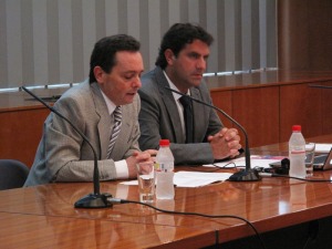 Manuel Escudero y Juan Luis Pedreo durante la inauguracin