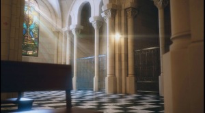 Imagen de la recreacin en animacin digital del interior de la Catedral Vieja de Cartagena